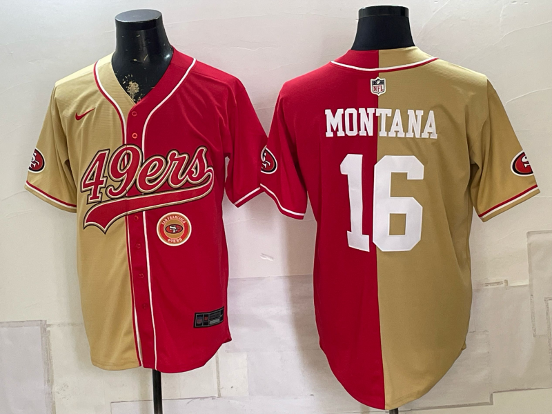 Men 2026 San Francisco 49ers #16 Montana red Nike Limited NFL Jersey 0811007->san francisco 49ers->NFL Jersey